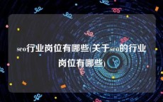 seo行业岗位有哪些(关于seo的行业岗位有哪些)