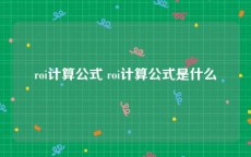 roi计算公式 roi计算公式是什么