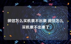 微信怎么买机票不出票 微信怎么买机票不出票了