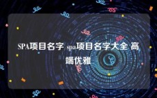 SPA项目名字 spa项目名字大全 高端优雅