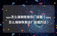 oppo怎么强制恢复出厂设置〈oppo怎么强制恢复出厂设置方法〉