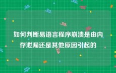 如何判断易语言程序崩溃是由内存泄漏还是其他原因引起的