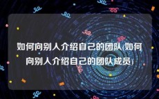 如何向别人介绍自己的团队(如何向别人介绍自己的团队成员)