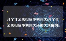 开个什么店投资小利润大(开个什么店投资小利润大还被大众接纳)