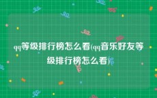 qq等级排行榜怎么看(qq音乐好友等级排行榜怎么看)