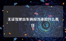 无证驾驶出车祸应当承担什么责任