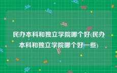 民办本科和独立学院哪个好(民办本科和独立学院哪个好一些)