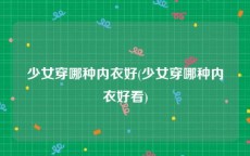 少女穿哪种内衣好(少女穿哪种内衣好看)