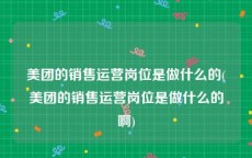 美团的销售运营岗位是做什么的(美团的销售运营岗位是做什么的啊)