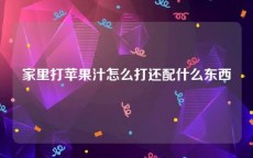 家里打苹果汁怎么打还配什么东西