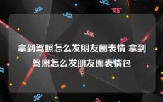 拿到驾照怎么发朋友圈表情 拿到驾照怎么发朋友圈表情包