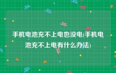 手机电池充不上电也没电(手机电池充不上电有什么办法)