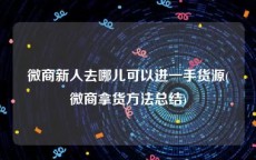 微商新人去哪儿可以进一手货源(微商拿货方法总结)