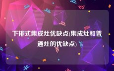 下排式集成灶优缺点(集成灶和普通灶的优缺点)