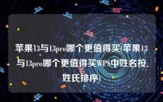 苹果13与13pro哪个更值得买(苹果13与13pro哪个更值得买WPS中姓名按姓氏排序)