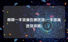 微商一手货源在哪进货(一手货源进货攻略)