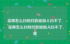 花呗怎么扫码付款给别人扫不了 花呗怎么扫码付款给别人扫不了呢