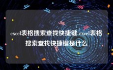 excel表格搜索查找快捷键 excel表格搜索查找快捷键是什么