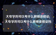 大专学历可以考什么教师资格证(大专学历可以考什么教师资格证吗)