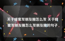 关于蜂蜜发朋友圈怎么发 关于蜂蜜发朋友圈怎么发朋友圈的句子