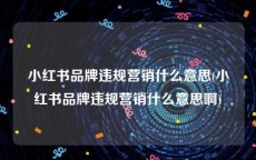 小红书品牌违规营销什么意思(小红书品牌违规营销什么意思啊)