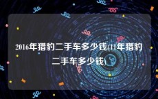 2016年猎豹二手车多少钱(11年猎豹二手车多少钱)