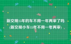 新交规15年的车不用一年两审了吗(新交规小车15年不用一年两审)