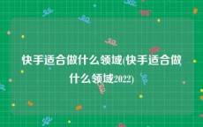 快手适合做什么领域(快手适合做什么领域2022)