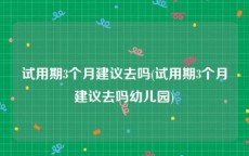 试用期3个月建议去吗(试用期3个月建议去吗幼儿园)