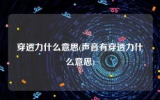 穿透力什么意思(声音有穿透力什么意思)