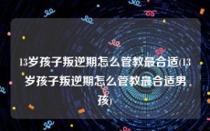 13岁孩子叛逆期怎么管教最合适(13岁孩子叛逆期怎么管教最合适男孩)