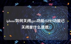 iphone如何关闭gprs功能(GPRS功能已关闭是什么意思)