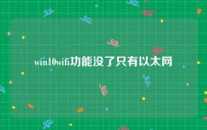 win10wifi功能没了只有以太网