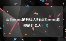 买13promax是有钱人吗(买13promax的都是什么人)