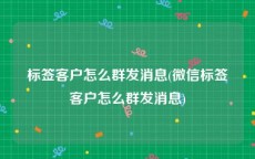 标签客户怎么群发消息(微信标签客户怎么群发消息)