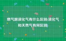 燃气跟液化气有什么区别(液化气和天然气有何区别)