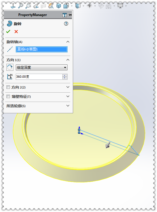 用SolidWorks画一个钟表，画法和直尺基本相同