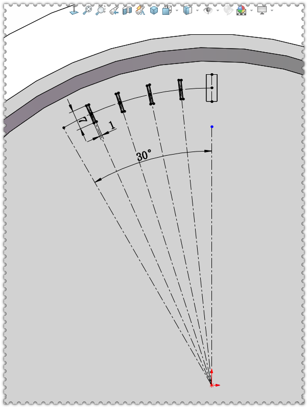 用SolidWorks画一个钟表，画法和直尺基本相同