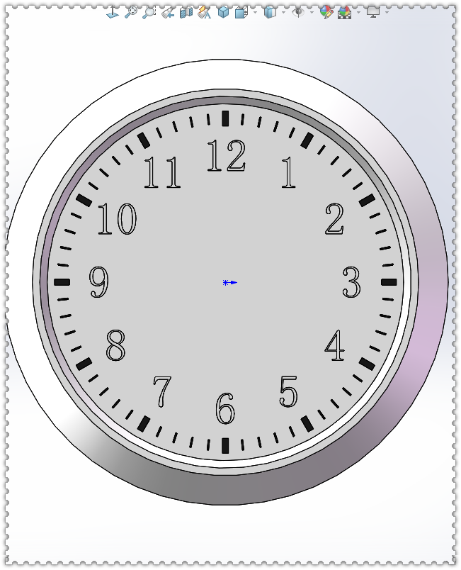 用SolidWorks画一个钟表，画法和直尺基本相同