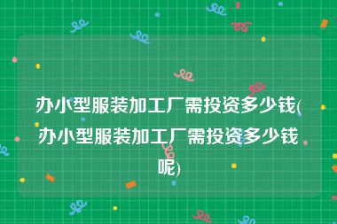 办小型服装加工厂需投资多少钱(办小型服装加工厂需投资多少钱呢)