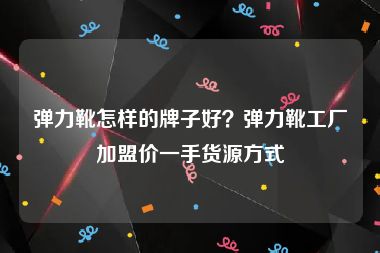 弹力靴怎样的牌子好？弹力靴工厂加盟价一手货源方式