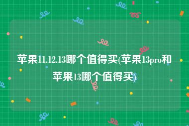 苹果11.12.13哪个值得买(苹果13pro和苹果13哪个值得买)