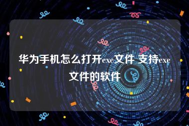 华为手机怎么打开exe文件 支持exe文件的软件