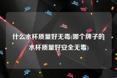 什么水杯质量好无毒(哪个牌子的水杯质量好安全无毒)