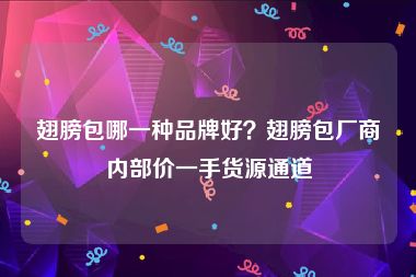 翅膀包哪一种品牌好？翅膀包厂商内部价一手货源通道