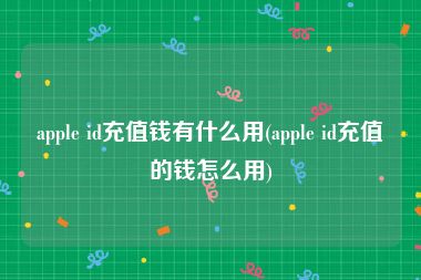 apple id充值钱有什么用(apple id充值的钱怎么用)