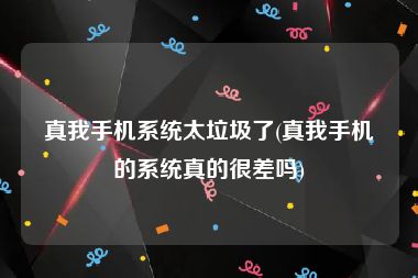 真我手机系统太垃圾了(真我手机的系统真的很差吗)