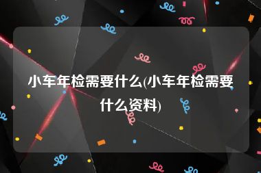 小车年检需要什么(小车年检需要什么资料)