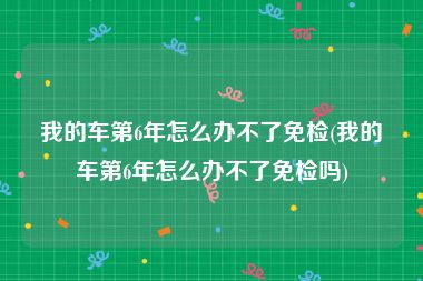 我的车第6年怎么办不了免检(我的车第6年怎么办不了免检吗)