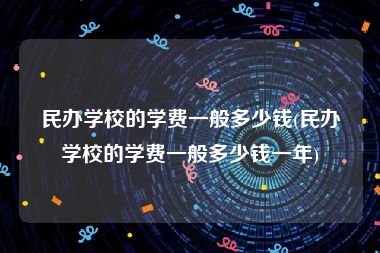 民办学校的学费一般多少钱(民办学校的学费一般多少钱一年)